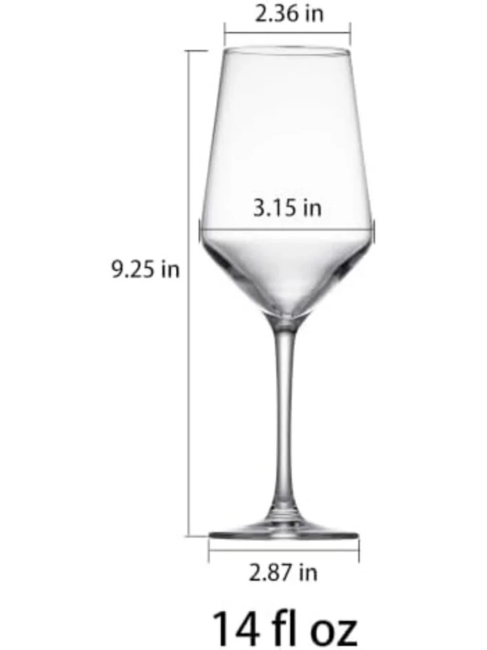 Elegant Set of 4 Lead-Free 14oz Wine Glasses for Red & White Wine Enjoyment